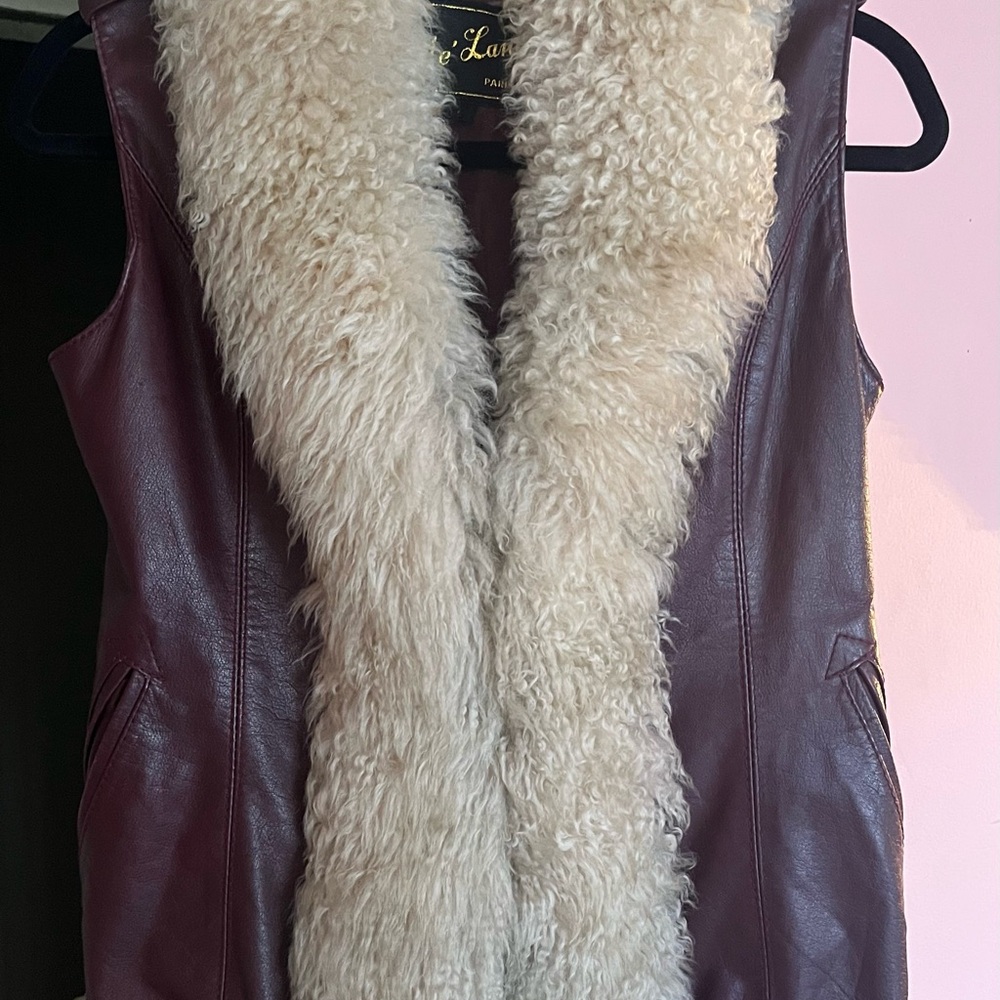 Vintage Penny-lane Maroon Leather Vest size XS